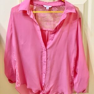 Pink Candie’s Lace/Sheer Blouse